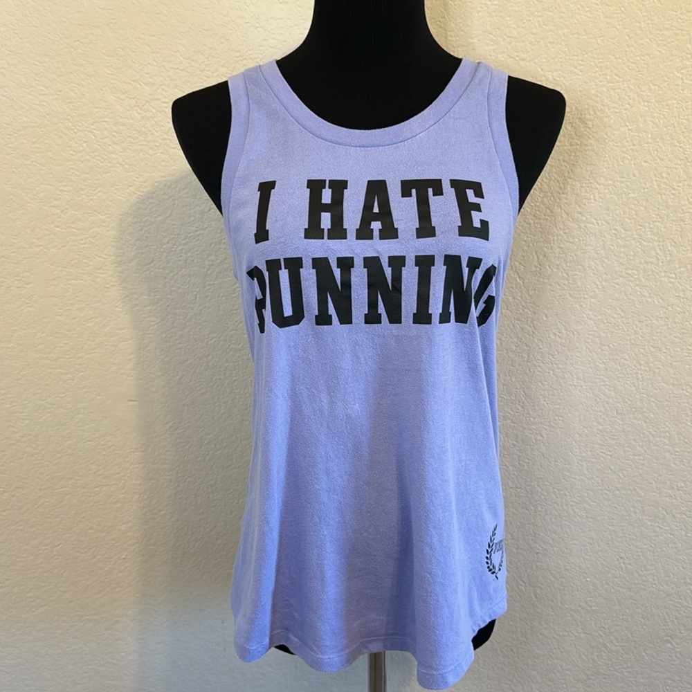 Victoria’s Secret PINK I Hate Running Lavender Tank Top - S